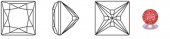 STAR фианит лососево-розовый каре принцесса 2,5x2,5, шт